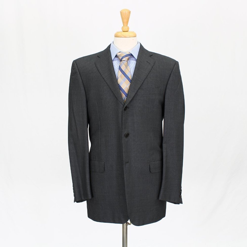 Hickey Freeman 40R Gray Solid 3-Button Sport Coat Blazer Jacket V606